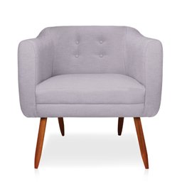 Poltrona Julia Linho Flocos A91 Pés Palito Castanho - D'Rossi - 1