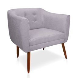 Poltrona Julia Linho Flocos A91 Pés Palito Castanho - D'Rossi - 3