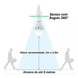 Soquete Sensor de Presença para Lampada E27 Movimento 360 Graus Iluminaçao Automatica Fotocelular Ca - 3