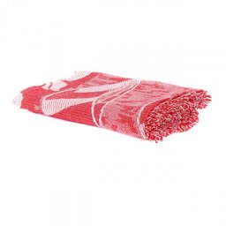 Cobertor Casal King Vermelho com Branco em fios de algodão - 1