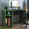 Mesa Gamer com Suporte de Fone Zalie Preto Verde - 3