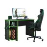 Mesa Gamer com Suporte de Fone Zalie Preto Verde - 1