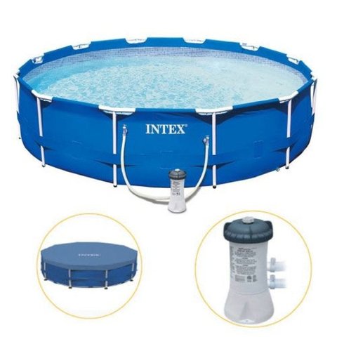 Piscina Estrutural 6.503 Litros Armação + Capa + Filtro - Intex - 220