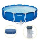 Ver imagem 1 de Piscina Estrutural 6.503 Litros Armação + Capa + Filtro - Intex - 110