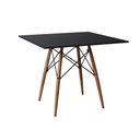 Ver imagem 3 de Mesa de Jantar Quadrada 90cm Preta Base Madeira Preto