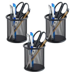 Organizador Porta Lapis Aramado Kit 3 Unidades Telado Caneta Mesa Bancada Escritorio Home Office Tra - 1
