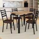 Ver imagem 4 de Mesa de jantar Malva 91 cm Tampo Retangular preto Demolição com 4 Cadeiras 061 Preto Madeira Imbuia