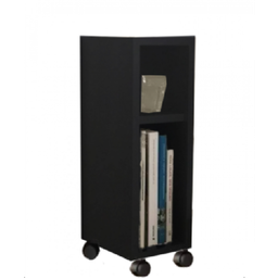 Mesa De Cabeceira Nicho Em Mdf Preto Com Rodizio - 1