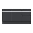 Ver imagem 5 de Balcão Cozinha C/ Rodapé Gabinete Pia 150cm 3 Ptas 1 Gav Veneza Multimóveis Mp2107.898 Preto/