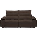 Ver imagem 5 de Sofá Retrátil Reclinável para Sala de Estar Living 210cm Ártico F04 Veludo Marrom - Lyam Decor