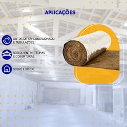Manta Lã de Rocha Aluminizada Rockfibras Dens 32 X 50mm C/ 9,60m2 - 6