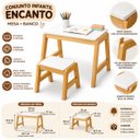 Ver imagem 3 de Conjunto Mesa e Banco Infantil Encanto Madeira Pinus Branca