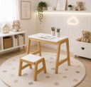 Ver imagem 1 de Conjunto Mesa e Banco Infantil Encanto Madeira Pinus Branca