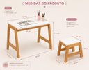 Ver imagem 5 de Conjunto Mesa e Banco Infantil Encanto Madeira Pinus Branca