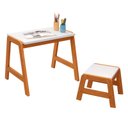 Ver imagem 2 de Conjunto Mesa e Banco Infantil Encanto Madeira Pinus Branca