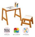 Ver imagem 4 de Conjunto Mesa e Banco Infantil Encanto Madeira Pinus Branca