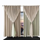 Ver imagem 1 de Cortina para Quarto e Sala Blecaute Bia 2,20 X 1,60 Palha