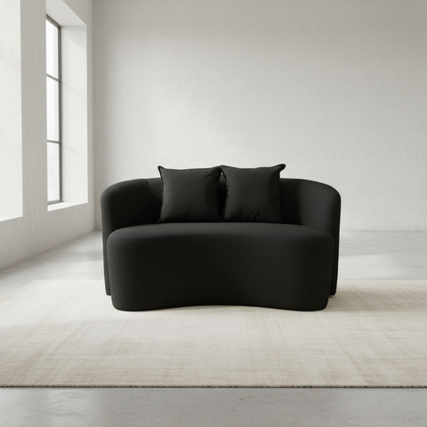 Sofá Decorativo Montreal 150cm Orgânico Suede Preto