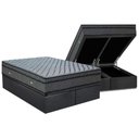 Ver imagem 1 de Cama Box Baú Queen: Colchão Molas Ortobom Hotelaria Multilastic Orthotel Luxo + Base Gray(158x198)