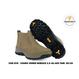Botina Elástico Couro Nobuck Terra Fortz Verde Cod 870 - 3