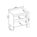 Ver imagem 3 de Balcão Cozinha P/ Cooktop C/ Tampo Firenze C/ 2 Portas 80cm Amendola/branco - Demóbile