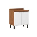 Ver imagem 1 de Balcão Cozinha P/ Cooktop C/ Tampo Firenze C/ 2 Portas 80cm Amendola/branco - Demóbile