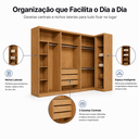 Ver imagem 5 de Guarda-Roupa Modulado Dallas 6 Portas 3 Gavetas com Cabideiros