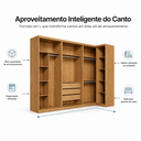 Ver imagem 4 de Guarda-Roupa Modulado Dallas 6 Portas 3 Gavetas com Cabideiros