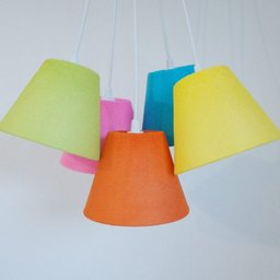 Lustre Pendente Cacho 5 Cúpulas Bouclé Crie Casa Colorido - 2