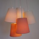 Ver imagem 2 de Lustre Pendente Cacho 5 Cúpulas Cores Suaves