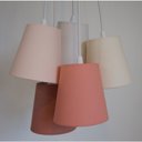 Ver imagem 3 de Lustre Pendente Cacho 5 Cúpulas Cores Suaves