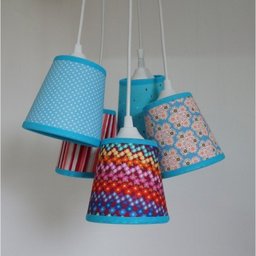 Lustre Pendente Cacho Mix Crie Casa Estampado Turquesa - 2