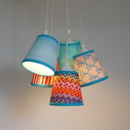 Lustre Pendente Cacho Mix Crie Casa Estampado Turquesa - 3