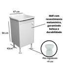 Ver imagem 7 de Balcão Lavanderia 46cm com Tanque 22 Litros Válvula e Sifão