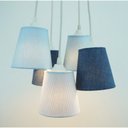 Ver imagem 2 de Lustre Pendente 5 Cúpulas Quarto de Menino Crie Casa Azul e Branco