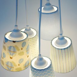 Lustre Pendente Quarto de Menino Balão Crie Casa Azul e Bege - 3