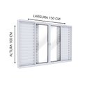 Ver imagem 3 de Janela Veneziana de Alumínio 4 Folhas Móveis e 2 Folhas Fixas 100x150cm Lucasa Ideale Branco