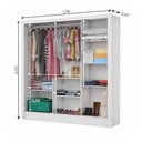 Ver mais imagens de Guarda Roupa Casal Fortaleza 3 Portas Com Espelho Carioca Móveis