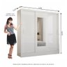 Guarda Roupa Casal Fortaleza 3 Portas Com Espelho Carioca Móveis - 7