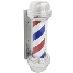 2 Barber Pole Poste Barbearia Giratório Iluminado 55cm Pequeno Barbeiro Colorido Megan Sb55 - 110v - 6