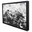 Ver imagem 1 de Quadro Decorativo Caixa Alta com Vidro Abstrato Preto e Branco TaColado Moldura Preta 120 x 80cm