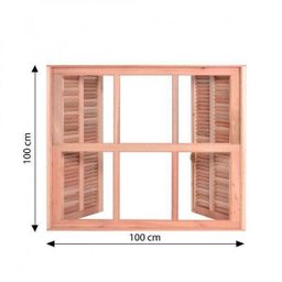 Janela Guilhotina 2 Folhas Eucalipto Natural 100x100x12cm Pop Marrom Esel - 4 Janela Guilhotina 2 Folhas Eucalipto Natural 100x100x12cm Pop Marrom Esel - 4
