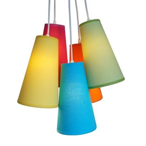 Lustre Pendente 5 Cúpulas Cacho Crie Casa Colors