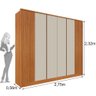 Guarda Roupa com 6 Portas Barcelona Ripado Tcil - 3