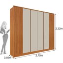 Ver imagem 3 de Guarda Roupa com 6 Portas Barcelona Ripado Tcil