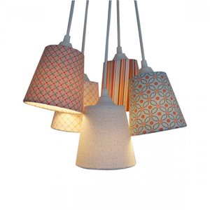 Lustre Pendente Quarto Bebê Estampas Rosa e Azul