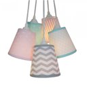 Ver imagem 1 de Lustre Pendente Bebê Chevron Crie Casa Cinza, Rosa e Verde Água