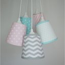 Ver imagem 2 de Lustre Pendente Bebê Chevron Crie Casa Cinza, Rosa e Verde Água