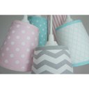 Ver imagem 3 de Lustre Pendente Bebê Chevron Crie Casa Cinza, Rosa e Verde Água