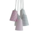 Ver imagem 1 de Lustre Pendente Quarto de Menina Rosa e Cinza